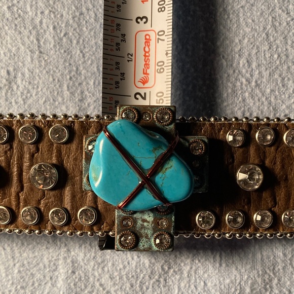NOCONA Crystal studded turquoise  copperwire wrapped embellishments Size XL - Picture 15 of 16
